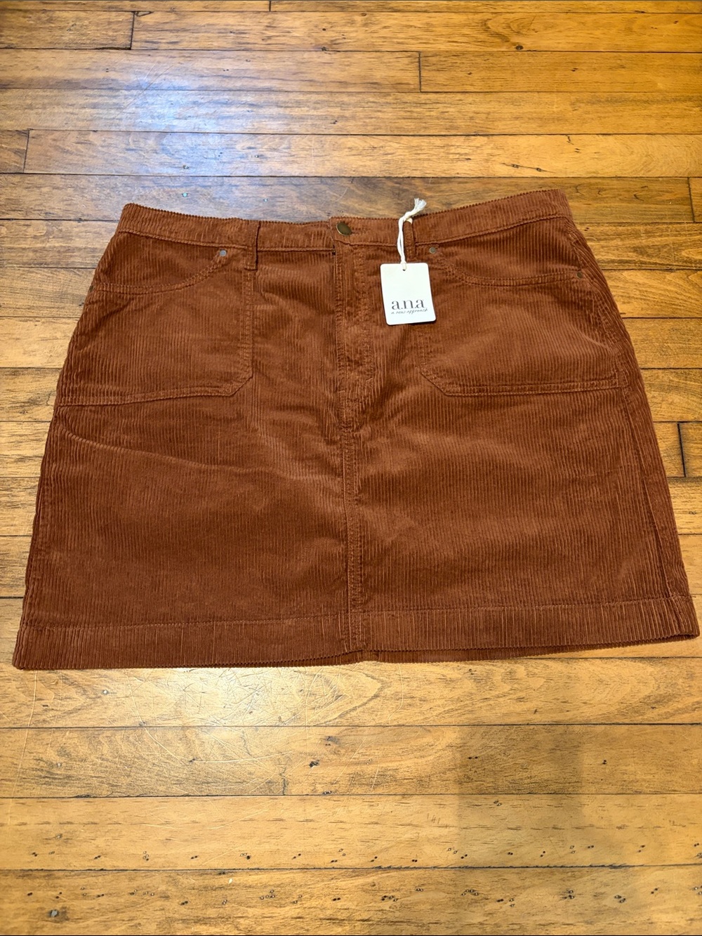 a.n.a Rust Brown Corduroy Mini Skirt